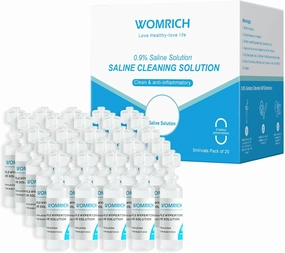 0.9% Saline Solution for Nebulizer Machine Nasal Care | Saline Solution for Inhalation & Nasal Irrigation | Sodium Chloride 0.9% for Nose & Eyes, Nasal Cleanse for Adults- 20 Vials, 5ml