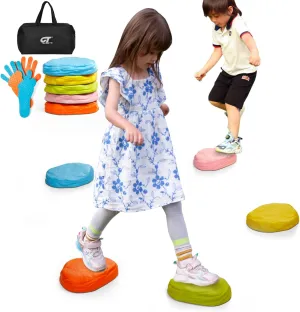 10-Pack of Stepping Stones for Kids - Soft, Non-Slip, Comfortable Balance Stone - Suitable for Toddlers and Children Aged 3 , Suitable for Indoor and Outdoor Use