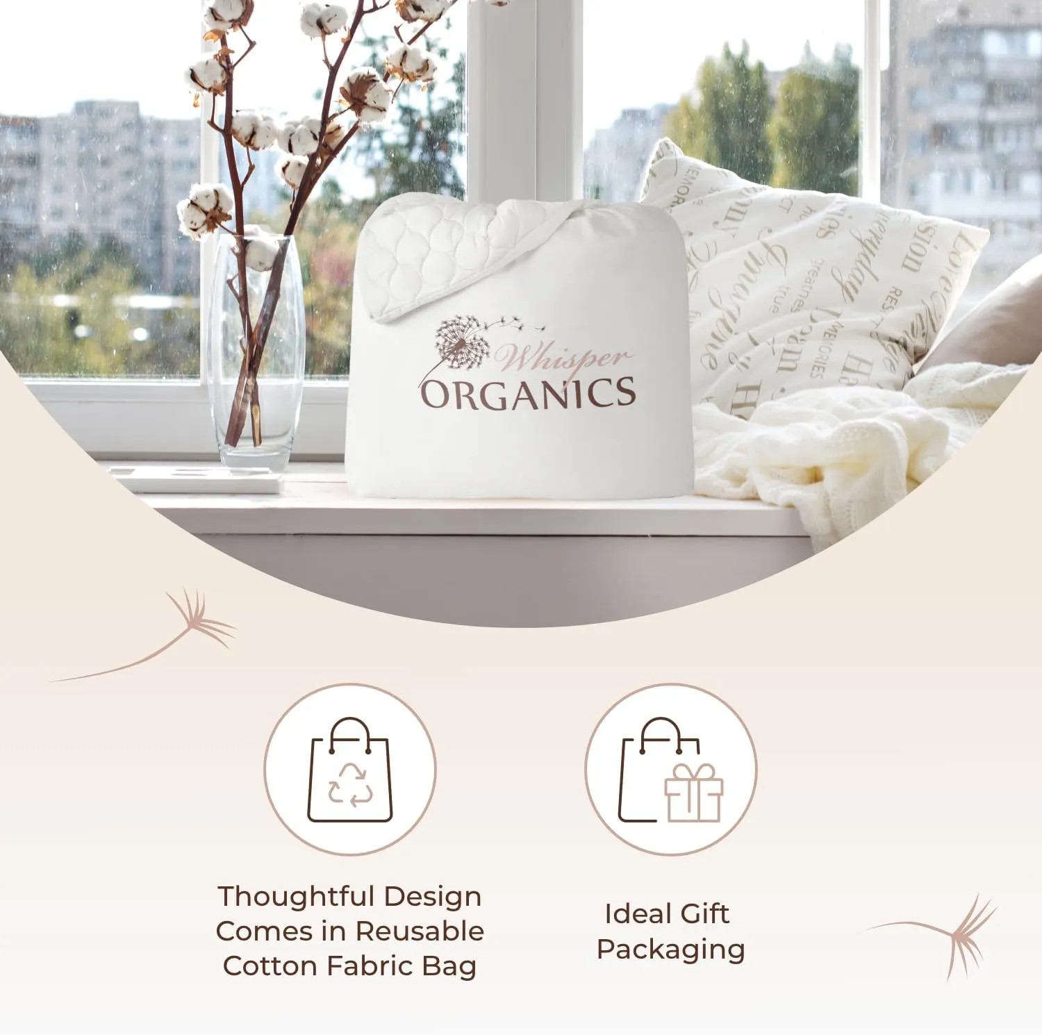 100% Cotton Organic Mattress Pad - Breathable & Cooling Mattress Protector Cal King - Premium 300GSM Quilted and Noiseless Machine Washable Organic Mattress Protector (White, Cal King)