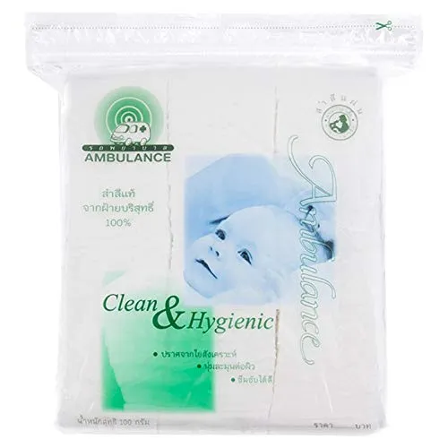 100% Pure Cotton Swab for Makeup Remover Pads Face Cotton Pads Lint-Free Cotton Square Pad(Thick type), 100g X 2 Packs