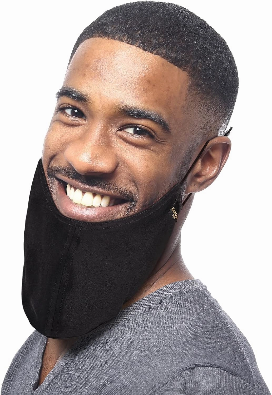 100% Mulberry-silk Beard Bandana - Large Adjustable Beard Bonnet for Men