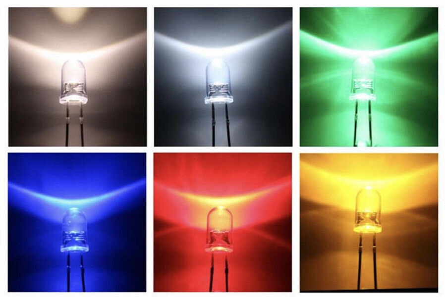 100pcs 5mm Flashing Blinking White LED Light Emitting Diodes 1.5hz On Off