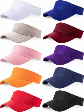 10 Pieces Sports Sun Visor Hats Adjustable Visor Cap Athletic Visor Hat for Men Women Multicoloured