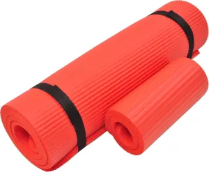 1/2-Inch Extra Thick Yoga Mat with Knee Pad, High Density Non-Slip Exercise Mat for Pilates, Stretching & Workouts, Includes Carrying Strap
