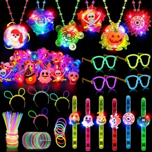 124PCS Halloween Party Favors for Kids, Glow in the Dark Toys Bulk for Halloween Treat Bags Goodies Bags Fillers/Halloween Gifts Party Supplies