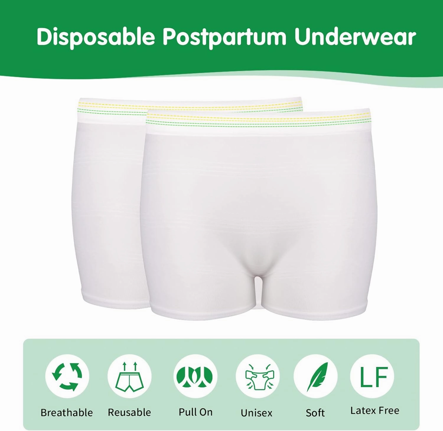 12 Pack Mesh Underwear Postpartum Must Have Hospital Provide Washable Breathable Undies for Delivery, Surgical,Traveling (L/XL(13-39 in)) White