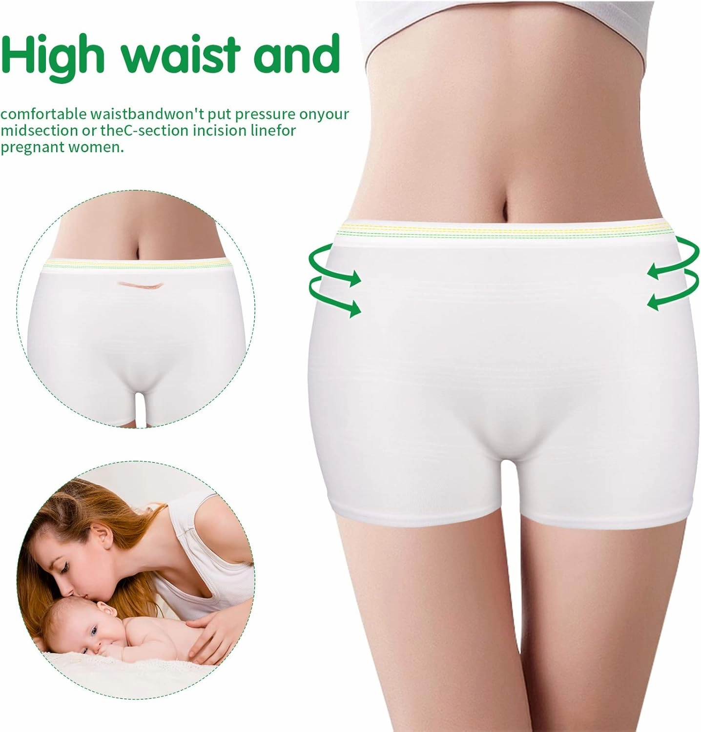 12 Pack Mesh Underwear Postpartum Must Have Hospital Provide Washable Breathable Undies for Delivery, Surgical,Traveling (L/XL(13-39 in)) White