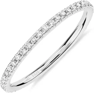 14K Gold Plated Solid 925 Sterling Silver CZ Simulated Diamond Stackable Ring Eternity Bands for Women
