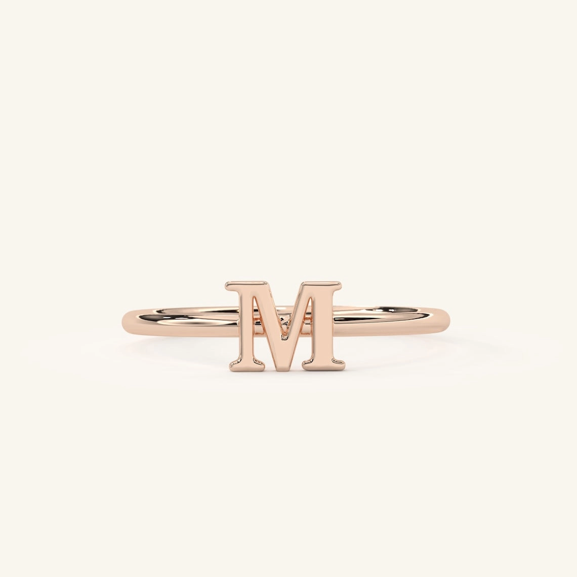 14k Gold Personalized Initial Ring, Alpha