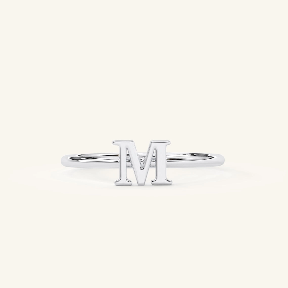 14k Gold Personalized Initial Ring, Alpha
