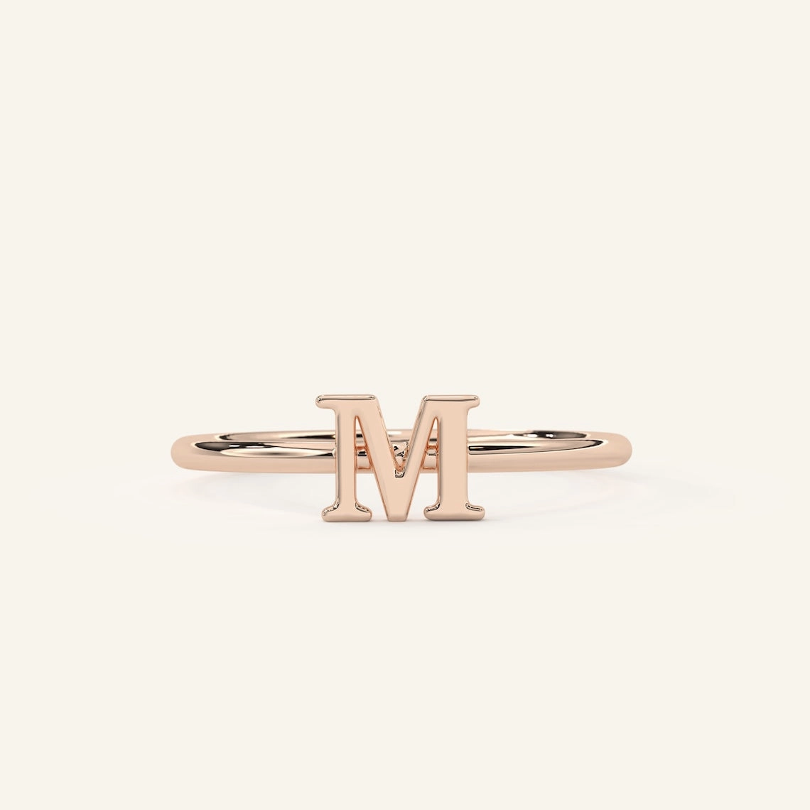 14k Gold Personalized Initial Ring, Alpha