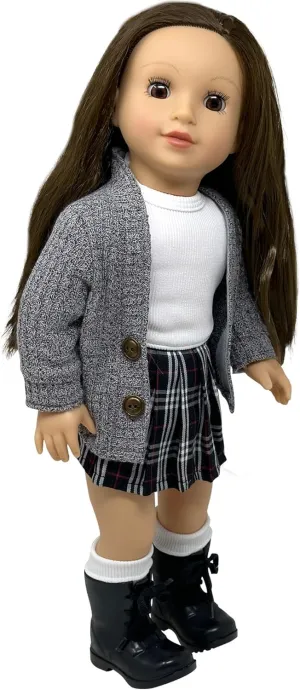 18 Inch Dolls with Soft Hair and Accessories – Soft Body Doll with Sleeping Eyes, Poseable Vinyl Arms & Legs, Dress Outfit – Cute 18" Doll Set for Girls - Original 18" Doll