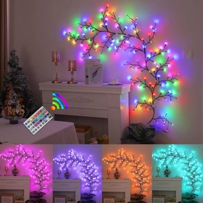 18 Color Changing Enchanted Willow Vine Lights with Remote, Colorful Swags Decorations Room Decor, 18 Branches 144 LEDs Lighted Willow Vine Lights for Walls Bedroom Home Decor