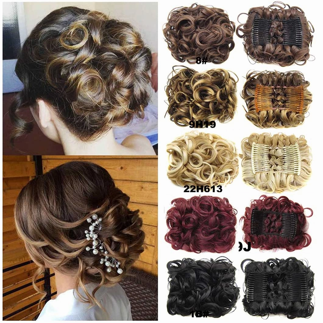 1 Piece Synthetic Large Hair Messy Women's Natural Wavy Scrunchie Chignon Tray Ponytail Hairpieces #12