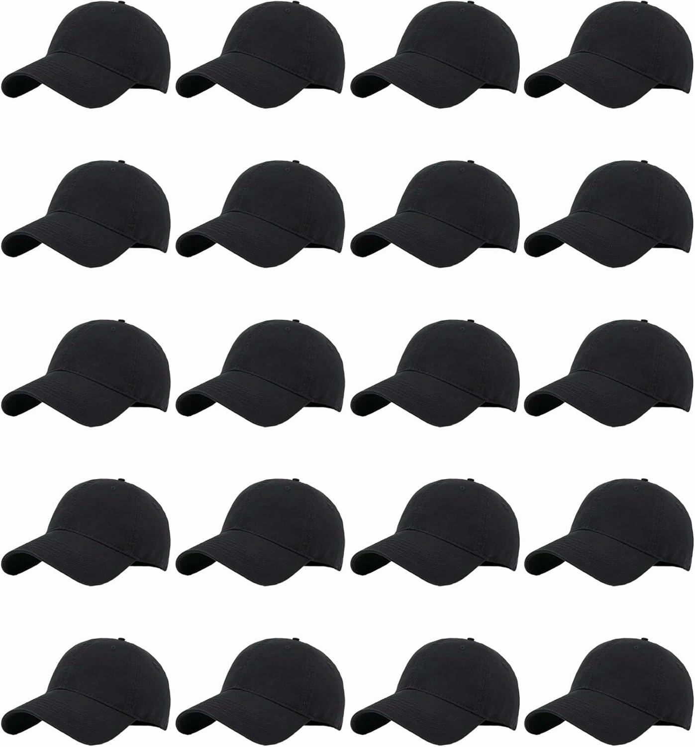 20 Pack Baseball Cap Blank Trucker Hats Bulk Wholesale Hats Adjustable Plain for Men Women