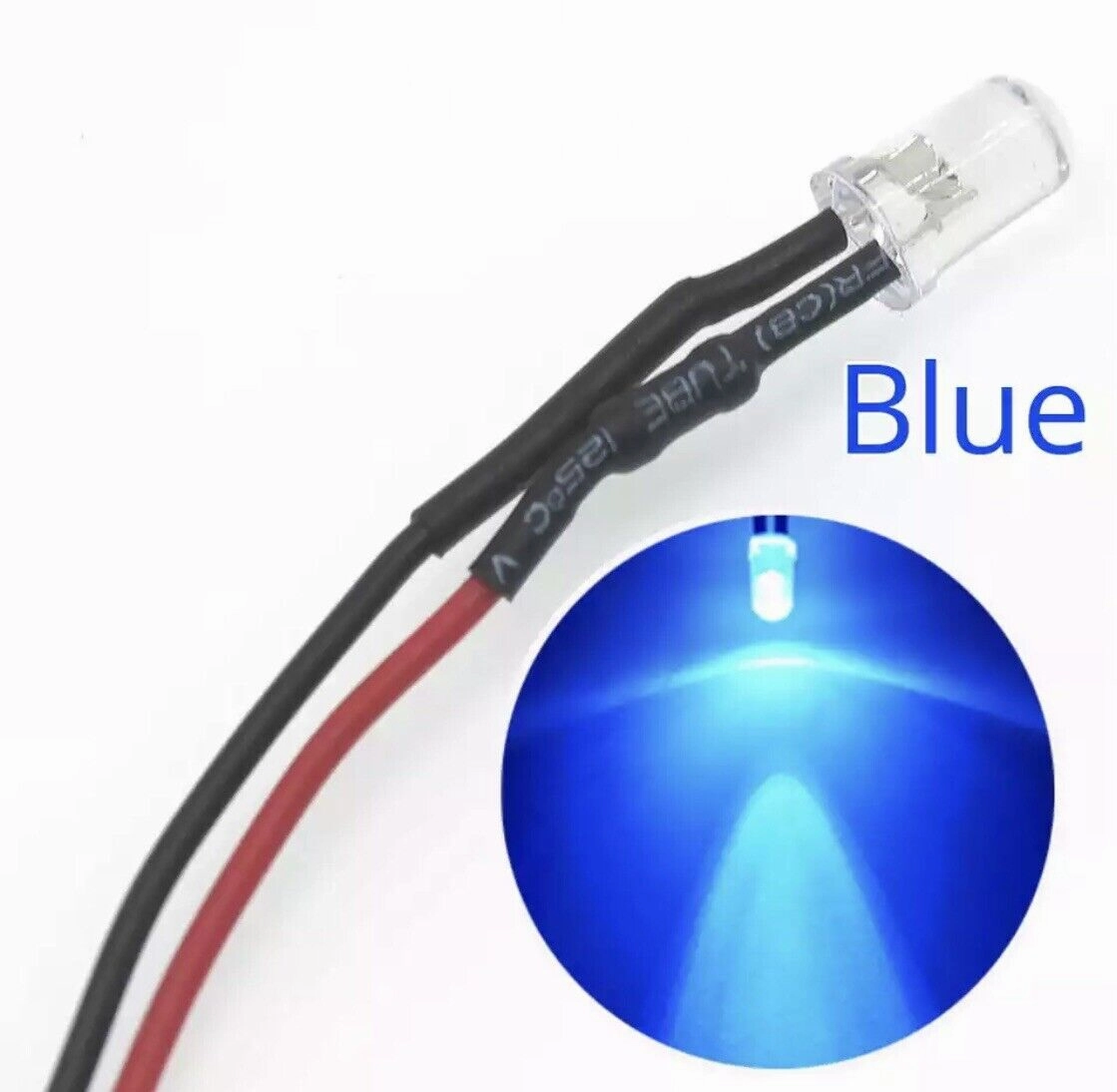 20pcs Prewired 3mm FLASHING BLUE LED 1.5Hz DC 12V 20mA 3mm Clear Round LEDs