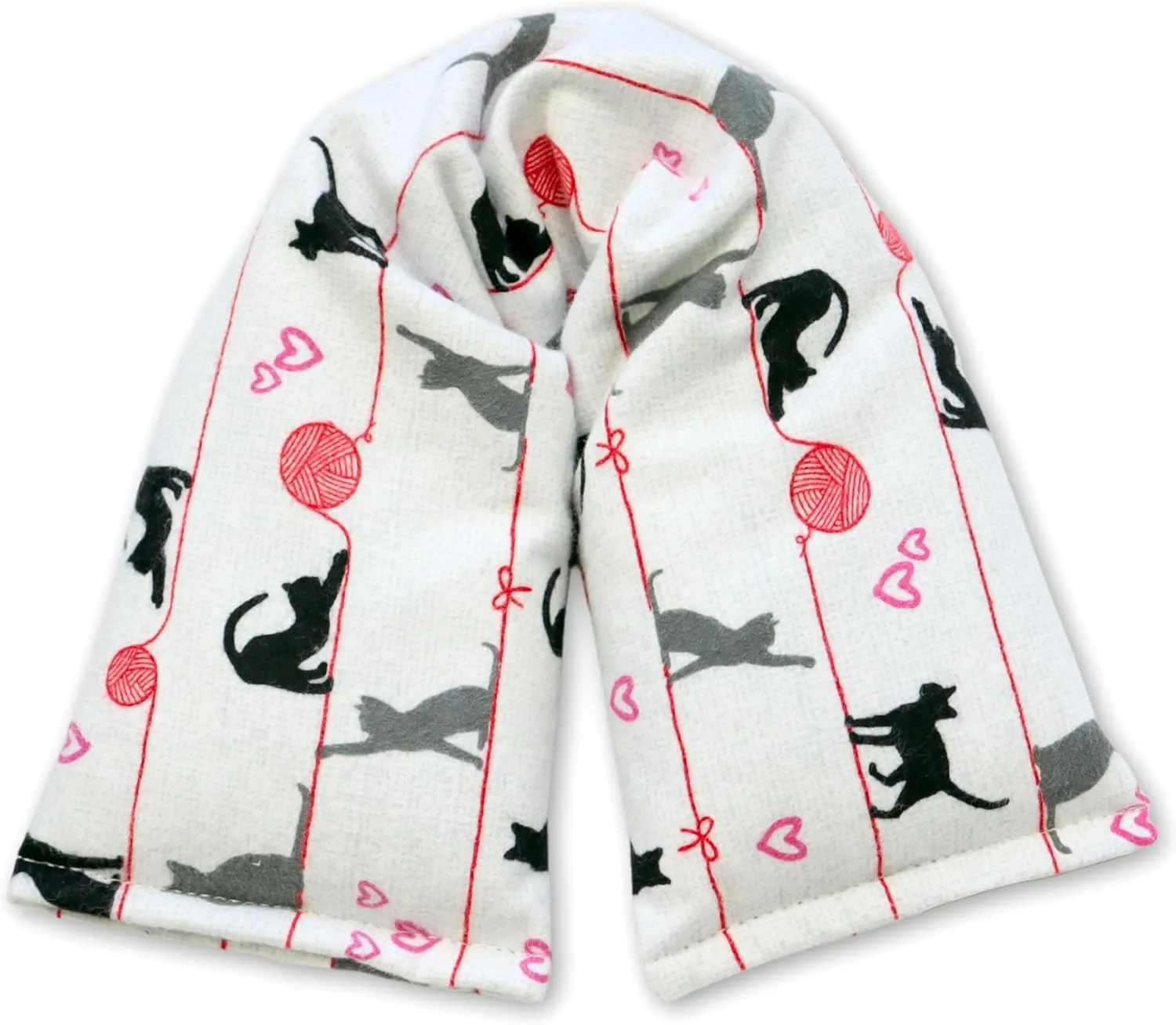 20"x5" Double-Layered Cotton Microwave Heating Pad for Pain Relief Cramps Neck Shoulders Knees Muscles Joints Back, Heating Bag with Oats, Moist Heat Pack, Warm and Cold Compress - Playful Kittens