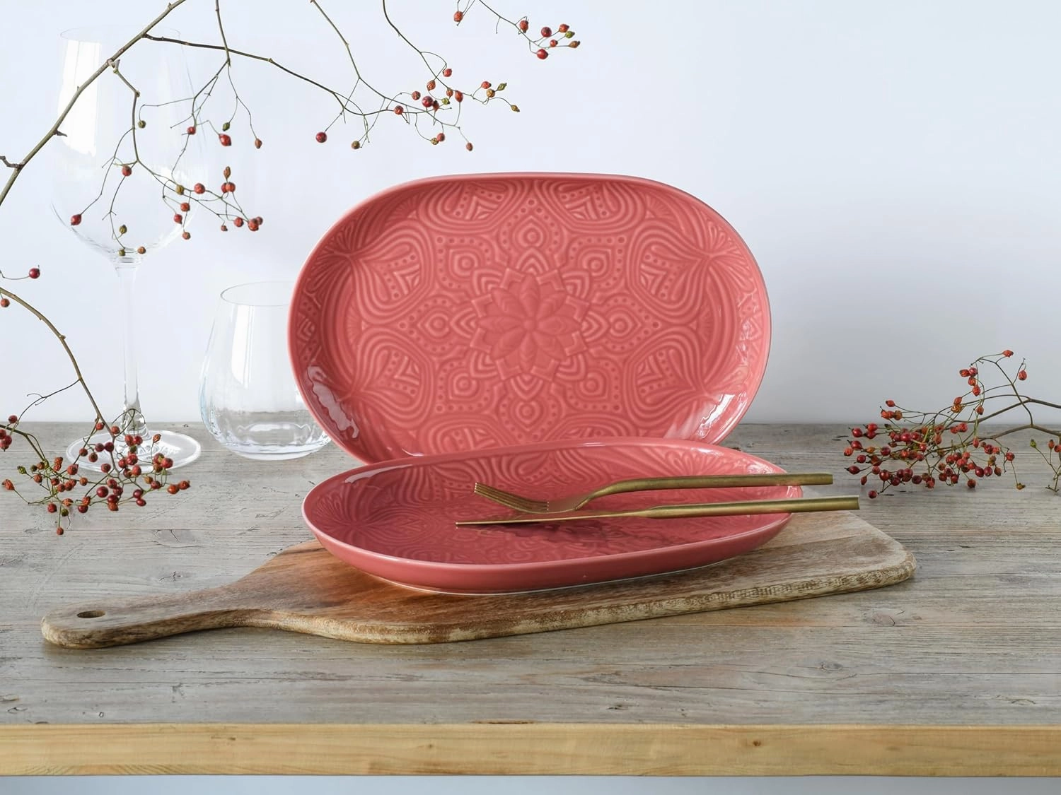 21631, Orient Mandala Series, 2-Piece Crockery Set, Porcelain Plate Set, Dishwasher and Microwave Safe, Made in Europe