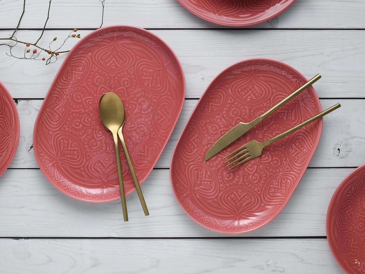 21631, Orient Mandala Series, 2-Piece Crockery Set, Porcelain Plate Set, Dishwasher and Microwave Safe, Made in Europe