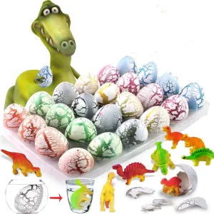 24 Pack Easter Dinosaur Eggs That Hatch in Water Dinos Egg Toys Easter Eggs with Mini Dinosaur Toys Inside for Boys Kids Easter Basket Stuffers Easter Eggs with Toys Easter Egg Hunt Party Favors