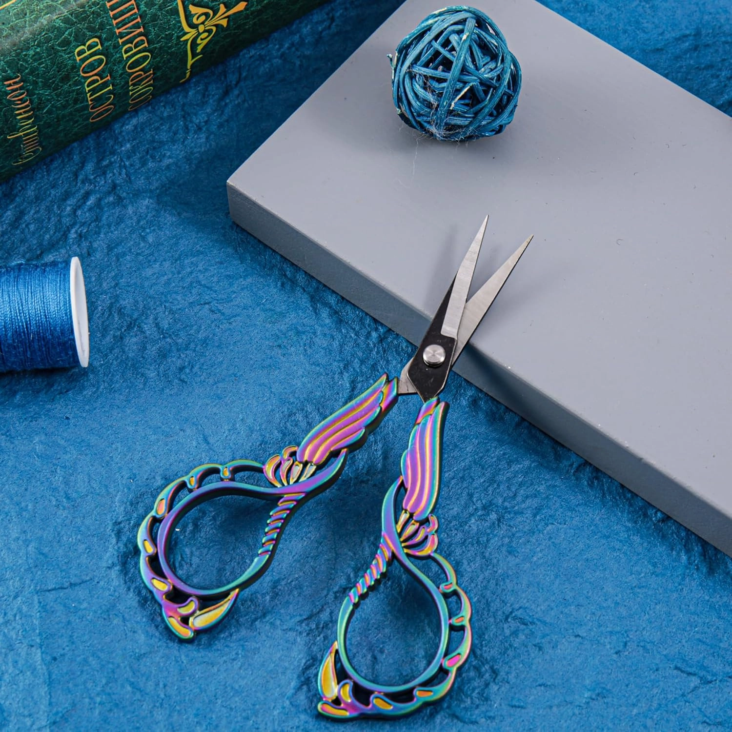 2-Pack Embroidery Scissors Kit with Covers - Cute Cut-Out Design Handles, Sharp Tips for Precise Cutting - Ideal for Craft, Sewing, and More