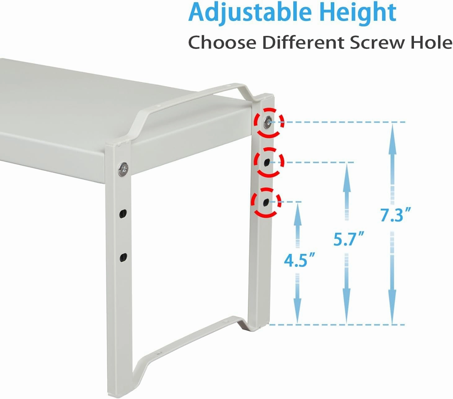 2 Pack Expandable Kitchen Cabinet Shelves Organizers, Stackable Adjustable Small Storage Shelf Rack Stand Riser For Pantry Cabinet Cupboard Kitchen Counter Organization, 22 lbs Capacity, Length:20.5"