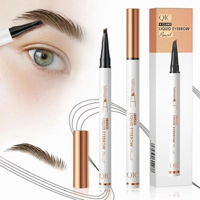 2 Pcs Microblading Eyebrow Pen, 2025 Upgraded 3D Waterproof 4-Tip Eyebrow Pencil, Natural Makeup Long-Lasting Fine Stroke Magic Eyebrow Pencil for Women Stay on All Day (03 Grey*2)