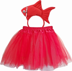 2 Pieces Fish Goldfish Marine Life Sea Animal Costume Headband and Tutu for Halloween Dress Up