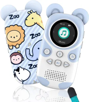32GB Cute Panda MP3 Player for Kids - Cartoon Portable Music Player, Child MP3 Player with Bluetooth, Speaker Built in, FM Radio, Alarm Clock, Expandable 128GB Micro SD Card