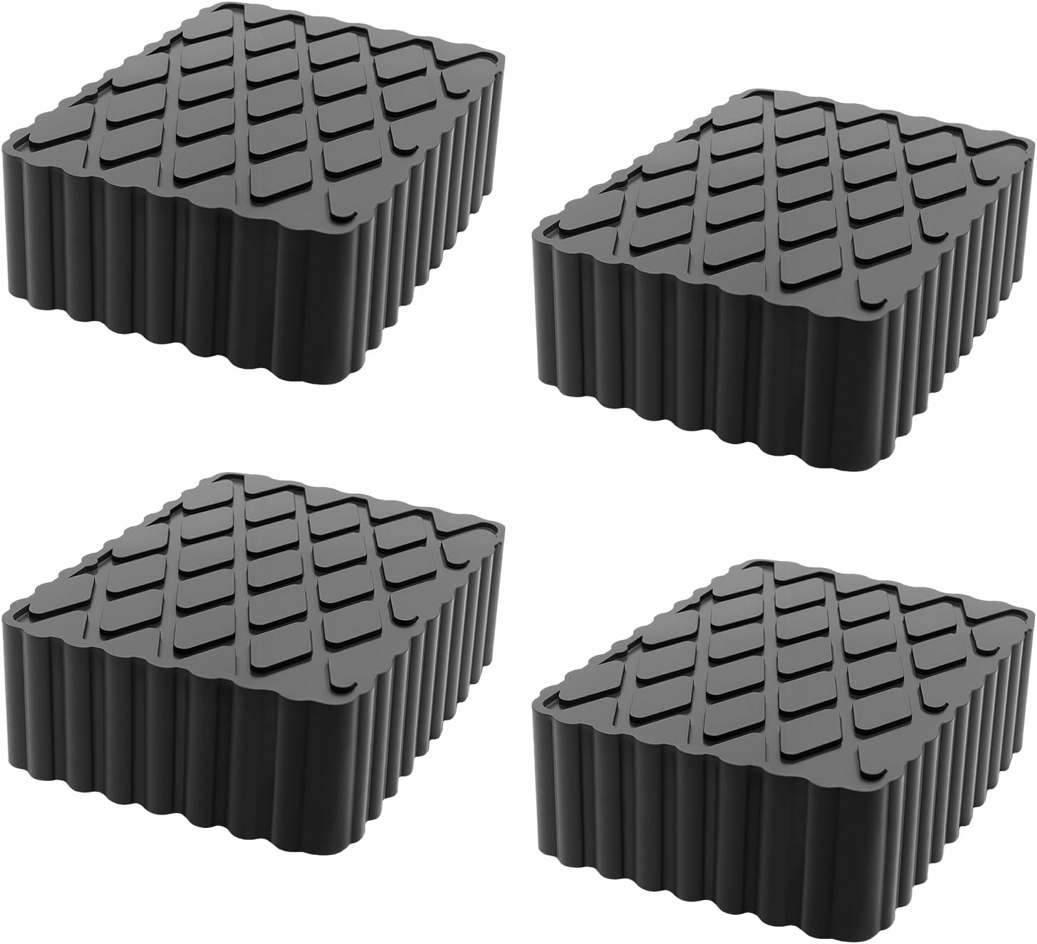 4 Pack Solid Rubber Auto Lift Block Spacer Pad Solid Universal Rubber Lift Pads for Automobile Lifts, Jacks, Racks 160mm x 120mm x 50mm