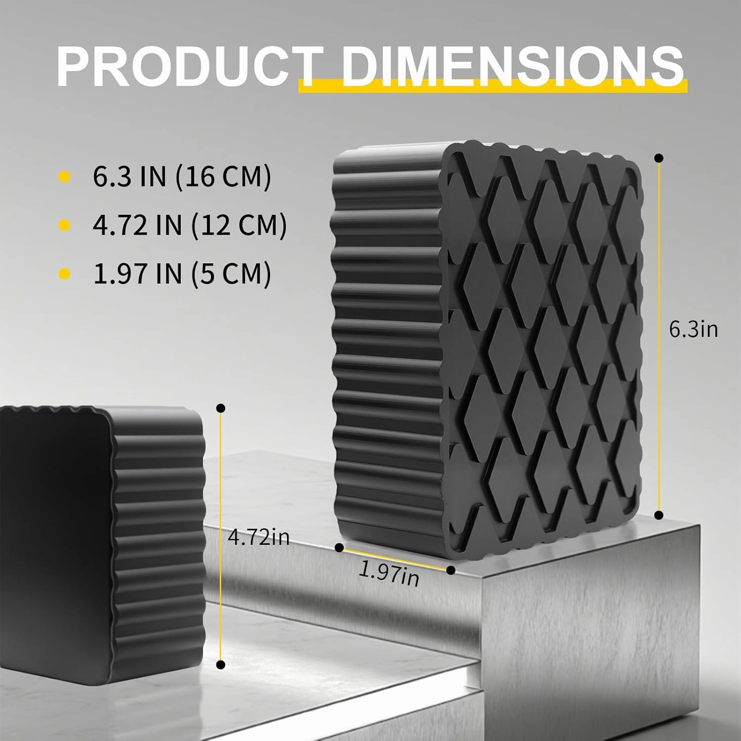 4 Pack Solid Rubber Auto Lift Block Spacer Pad Solid Universal Rubber Lift Pads for Automobile Lifts, Jacks, Racks 160mm x 120mm x 50mm