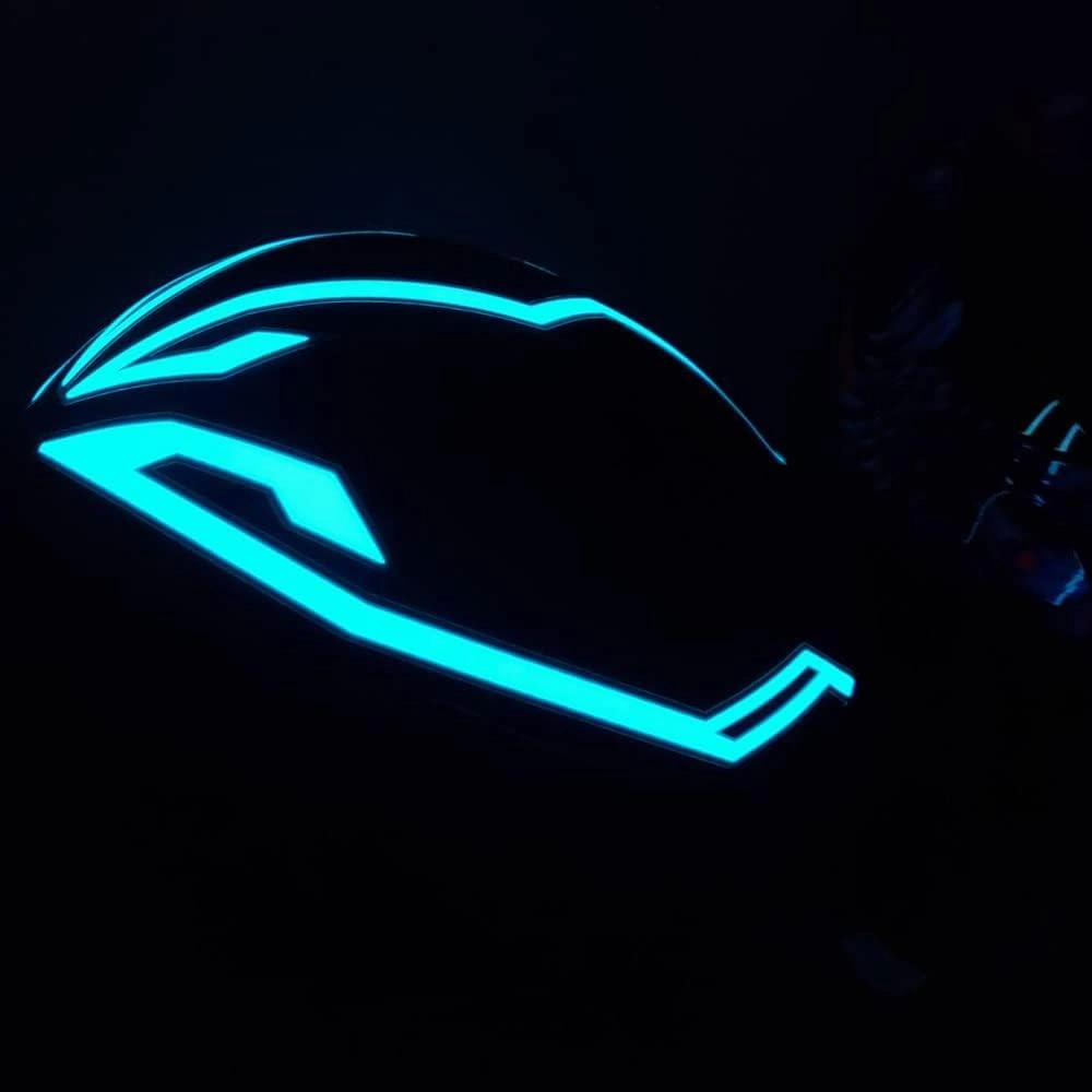 4PCS Upgrade Rechargeable Motorcycle Helmet Light, Night Riding Signal Helmet EL Light Sticker, 3 Mode Led Helmet Light Strip Accessories for Motorcycle, Bike Helmet (Rechargeable Powered, Ice Blue)