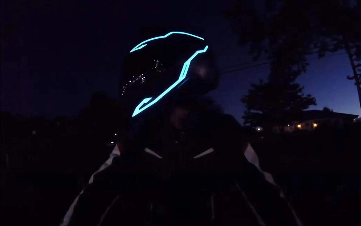 4PCS Upgrade Rechargeable Motorcycle Helmet Light, Night Riding Signal Helmet EL Light Sticker, 3 Mode Led Helmet Light Strip Accessories for Motorcycle, Bike Helmet (Rechargeable Powered, Ice Blue)