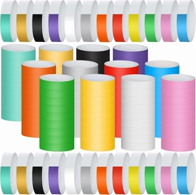 5040 Counts Paper Wristbands for Events Colored Wrist Bands Bulk Neon Paper Bracelets 12 Colors Waterproof Lightweight Adhesive Armbands for Party Music Festivals Concerts