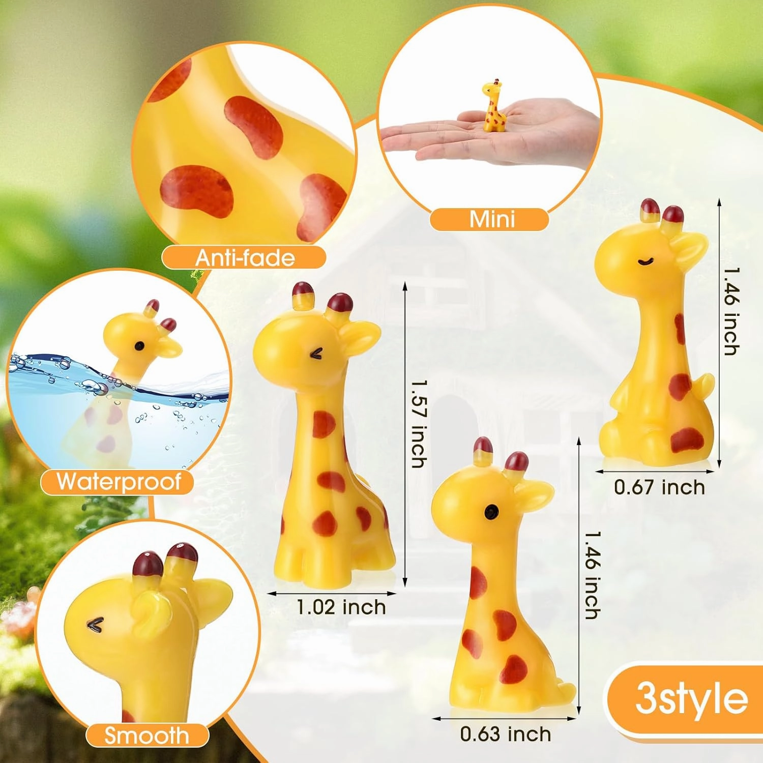 50 Pcs Mini Resin Giraffe Tiny Giraffe Resin Ornaments for Garden Home Decoration Zoo Animal Micro Landscape Ornaments Kit Fairy Dollhouse Accessories (Cute)