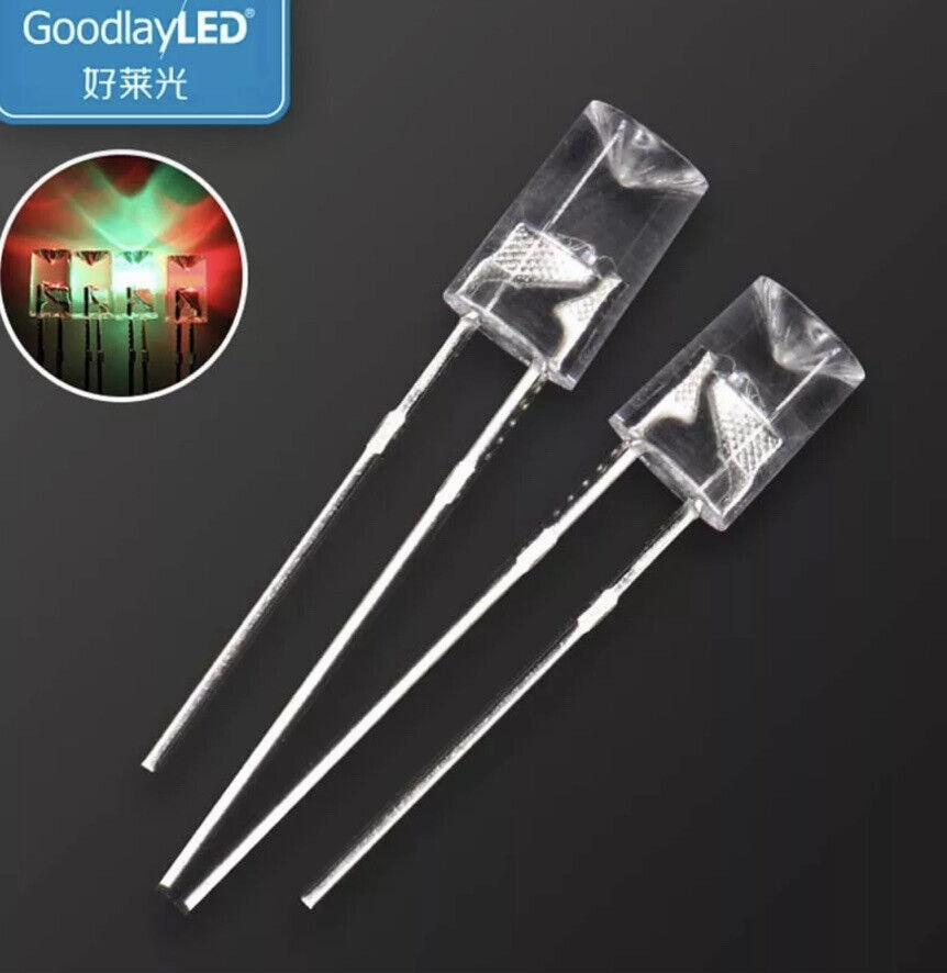5mmLED Light Emitting Diode RGB SLOW flash 100pcs  F5 CLEAR Flat Concave