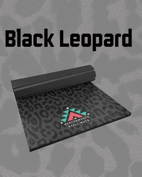 5X10 Black on Grey Leopard Stall Mat