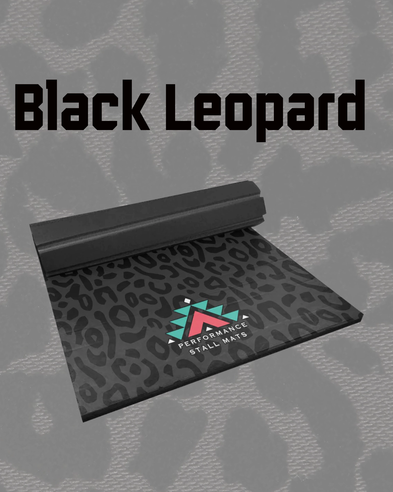 5X10 Black on Grey Leopard Stall Mat
