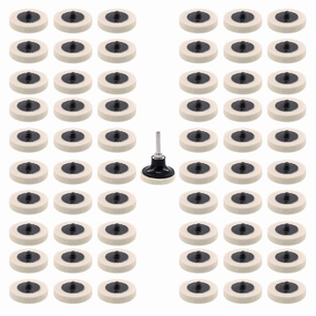 60 Pcs 2" Commpressed Wool Fabric Qc Disc Polishing Buffing Pads Wheels with Disc Pad Holder for Polishing and Buffing Projects