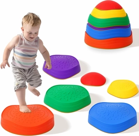 6 Pcs Stepping Stones for Kids – Toddler Stepping Stones for Balance and Sensory Play, Durable Non-Slip Outdoor Games for Toddlers Age 3 , Indoor & Outdoor Use