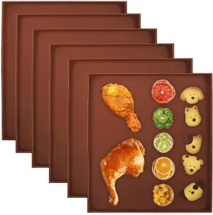 6PCS Silicone Dehydrator Trays Set - Reusable, Non-Stick, BPA-Free Fruit Dehydrator Sheets for Food Preservation, Compatible with All Major Dehydrators (12x10 Inches)