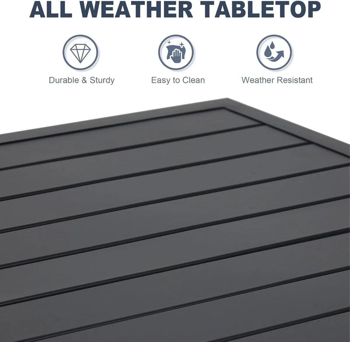 7-Piece Outdoor Dining Set, 6 Swivel Patio Chairs & 60''Rectangular Dining Table with All Weather Frame Furniture Set - Navy Style2