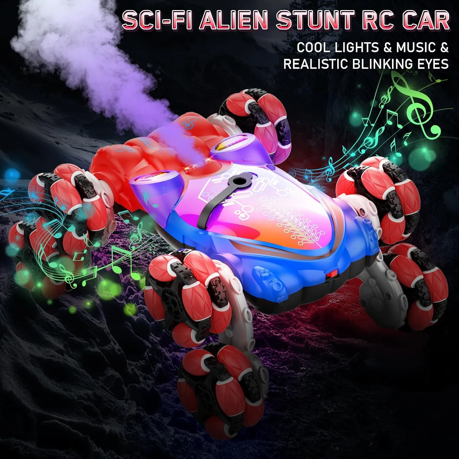 8WD Gesture Sensing Rc Stunt Cars Toys for Boys Age 6-13, Hand Remote Control Climbing Car, Toy for Kids 6 7 8 9 10 11 12  Years Old Christmas Birthday Coolest Best Gift Idea for Boy Girl Red