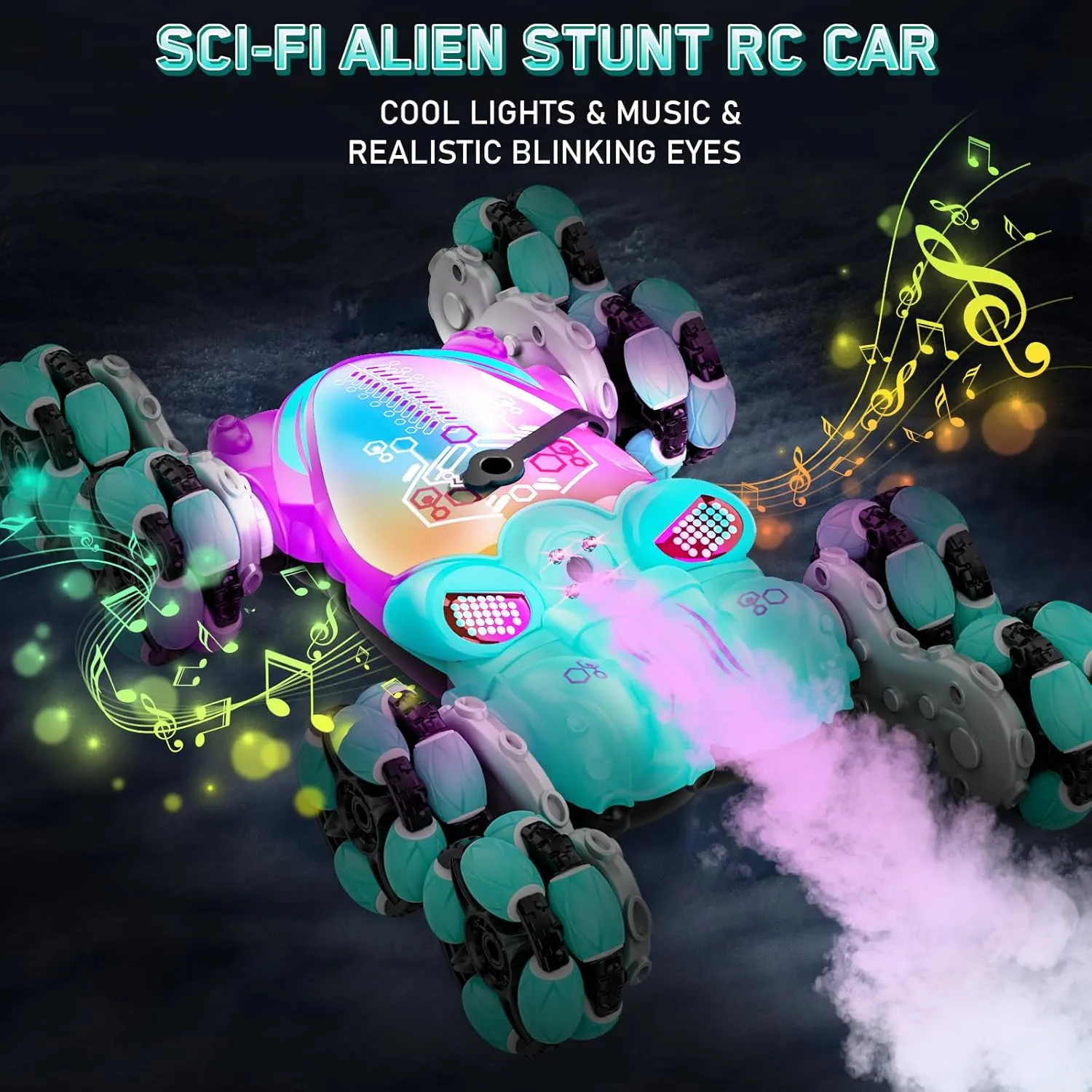 8WD Gesture Sensing Stunt Rc Cars Toys for Kids Age 6-13, Hand Controlled Stunt Car, 2.4Ghz Double-Sided Drift Stunt Car, Xmas Best Gifts Ideas for Boys Girls Age 6 7 8 9 10 11 12  Years Blue