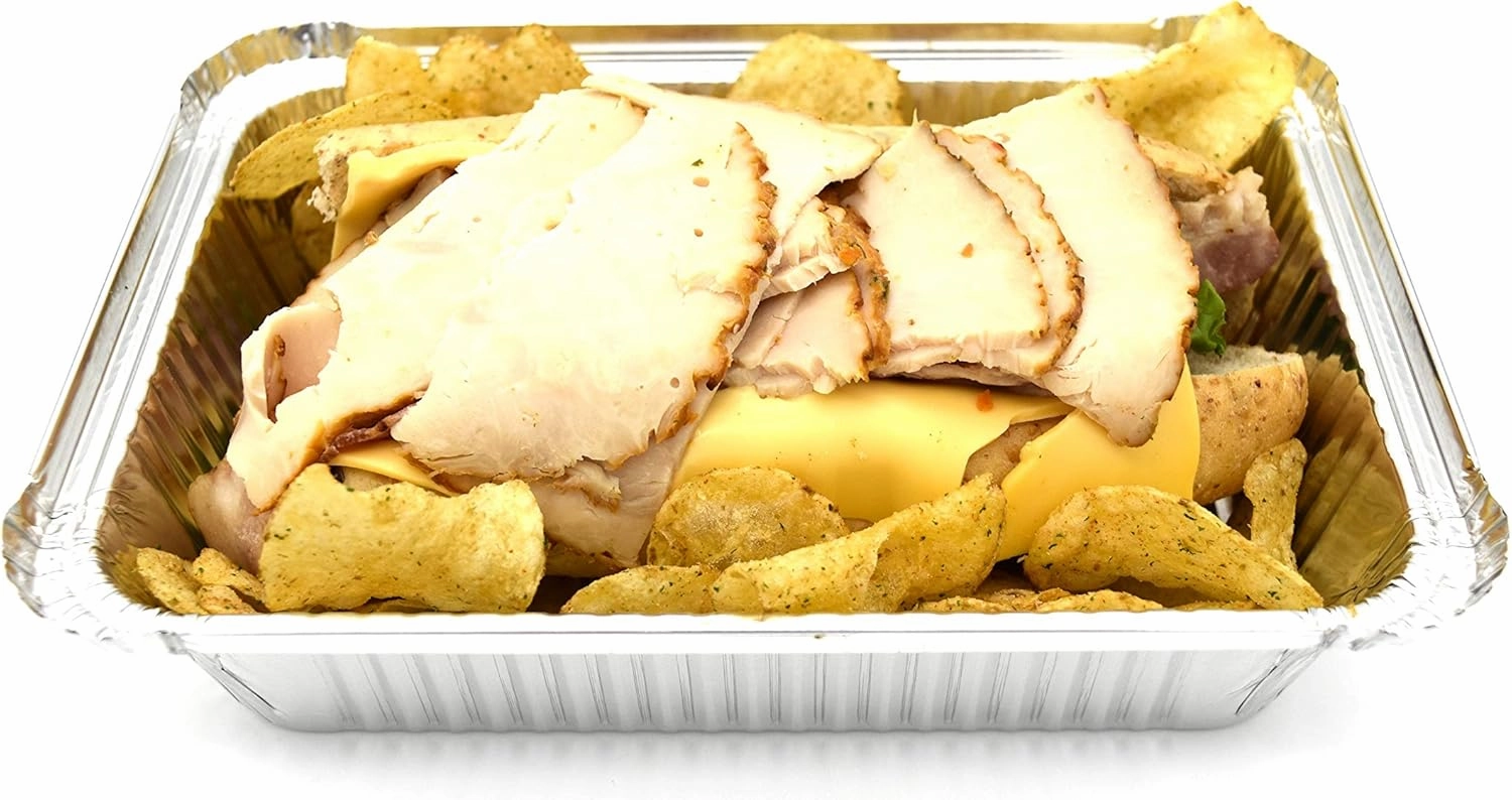 (120 Pack) Premium 2.5-LB Takeout Pans with Lids - 8.6" x 6.1" x 2" l Heavy Duty Disposable Aluminum Foil for Catering Party Meal Prep Freezer Drip Pans BBQ Potluck Holidays