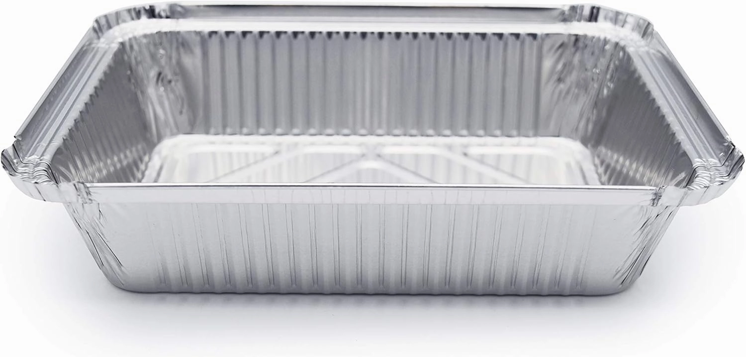 (480 Pack) Premium 2.5-LB Takeout Pans with Lids - 8.6" x 6.1" x 2" l Heavy Duty Disposable Aluminum Foil for Catering Party Meal Prep Freezer Drip Pans BBQ Potluck Holidays