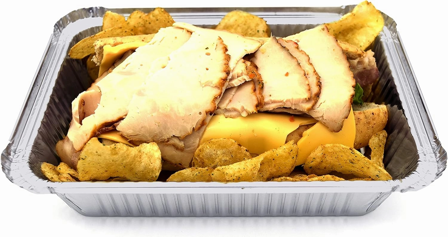 (480 Pack) Premium 2.5-LB Takeout Pans with Lids - 8.6" x 6.1" x 2" l Heavy Duty Disposable Aluminum Foil for Catering Party Meal Prep Freezer Drip Pans BBQ Potluck Holidays