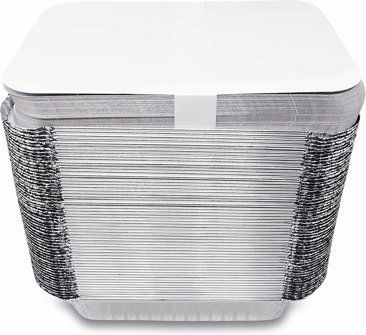 (480 Pack) Premium 2.5-LB Takeout Pans with Lids - 8.6" x 6.1" x 2" l Heavy Duty Disposable Aluminum Foil for Catering Party Meal Prep Freezer Drip Pans BBQ Potluck Holidays