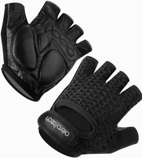 | Crochet Cycling Gloves | Extra Thick Gel Padded Palms | Natural Leather and Cotton