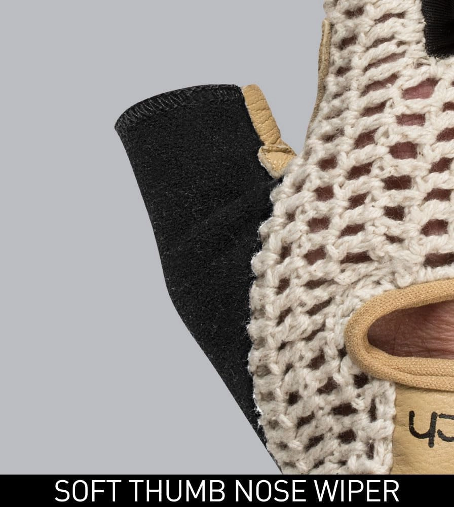 | Crochet Cycling Gloves | Extra Thick Gel Padded Palms | Natural Leather and Cotton